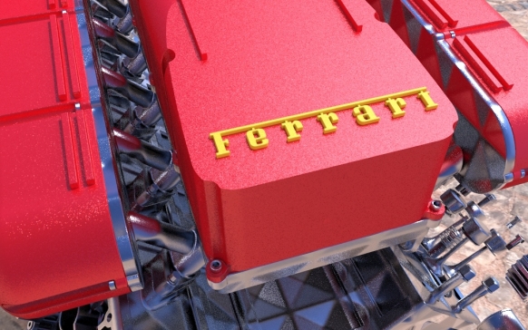 法拉利Ferrariv12发动机设计图纸stp格式